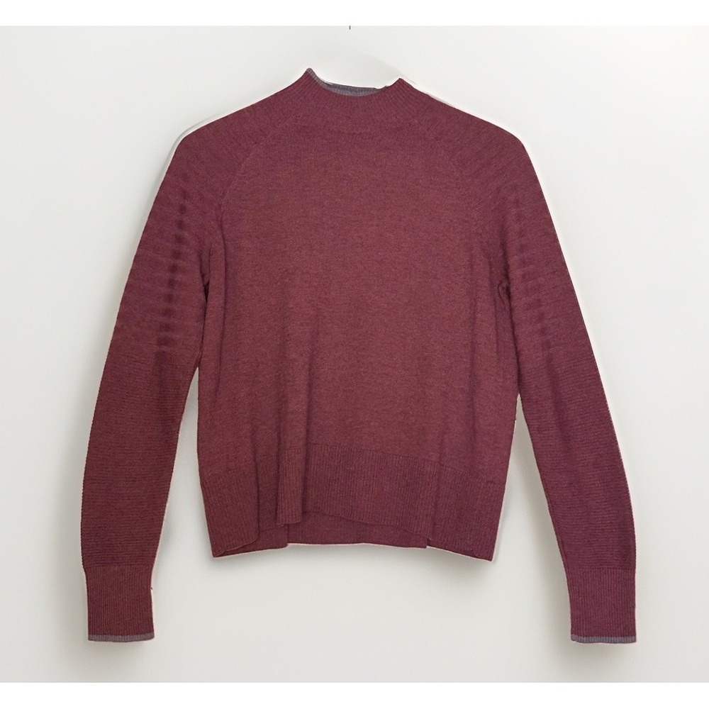 Smartwool Womens Medium Edgewood Mock Neck Wool Sweater‎ Merino Pink Eggplant